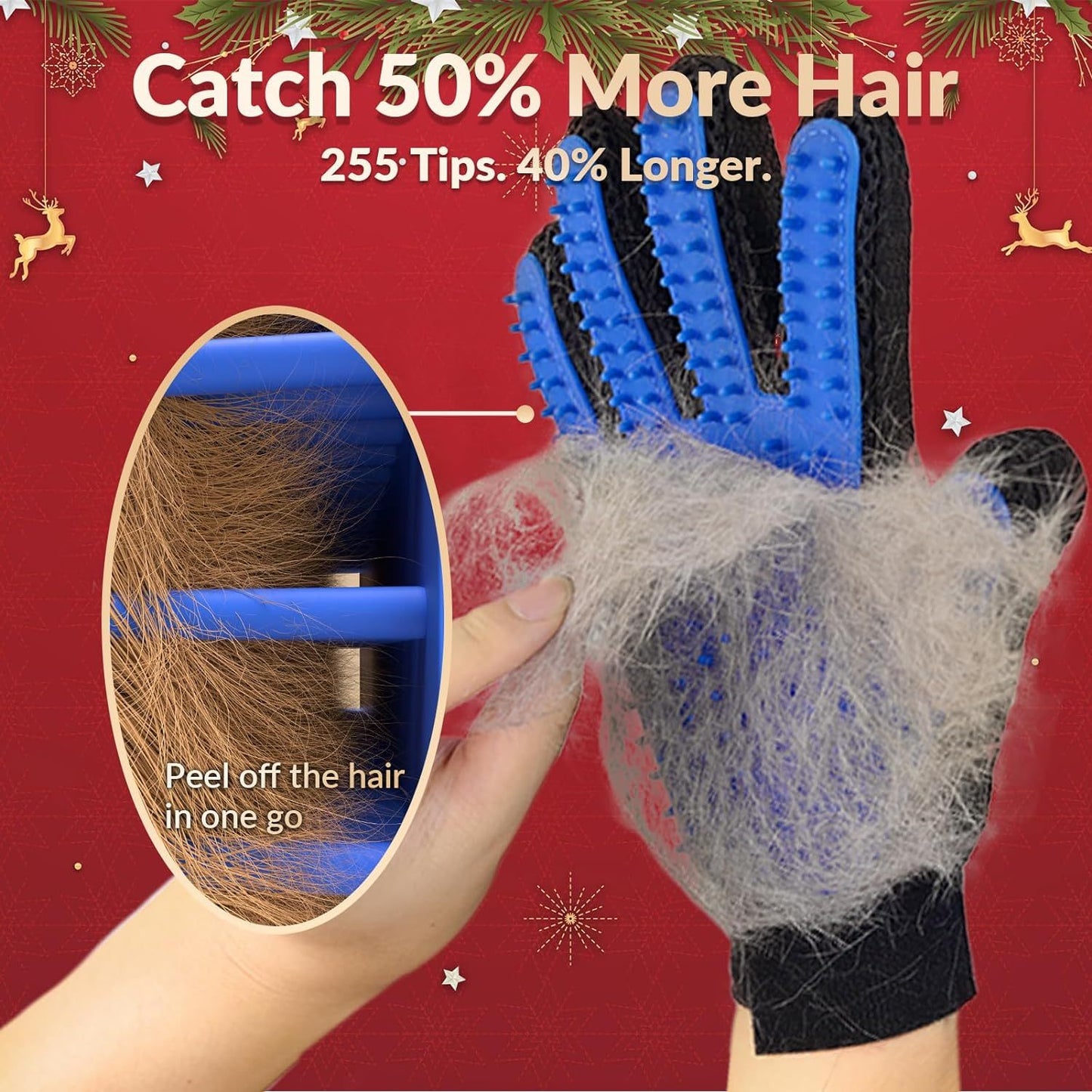 2‑in‑1 Pet Grooming Gloves | Massage, Detangle & De‑Shedding Mitts 🧤🐾
