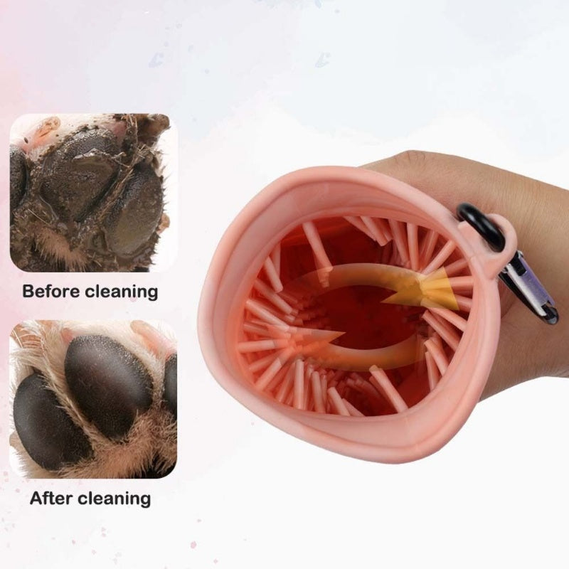 2-in-1 Dog Paw Cleaner Cup | Silicone Bristle Washer