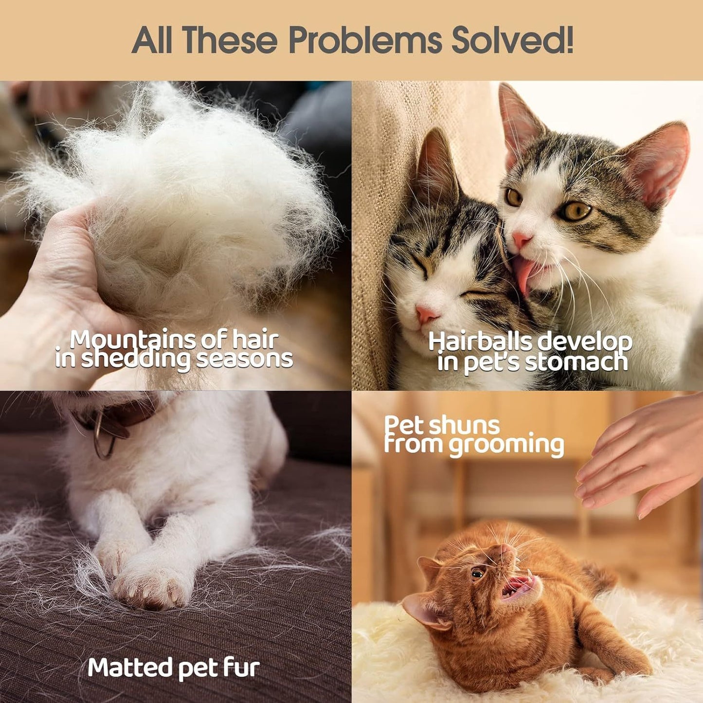 2‑in‑1 Pet Grooming Gloves | Massage, Detangle & De‑Shedding Mitts 🧤🐾