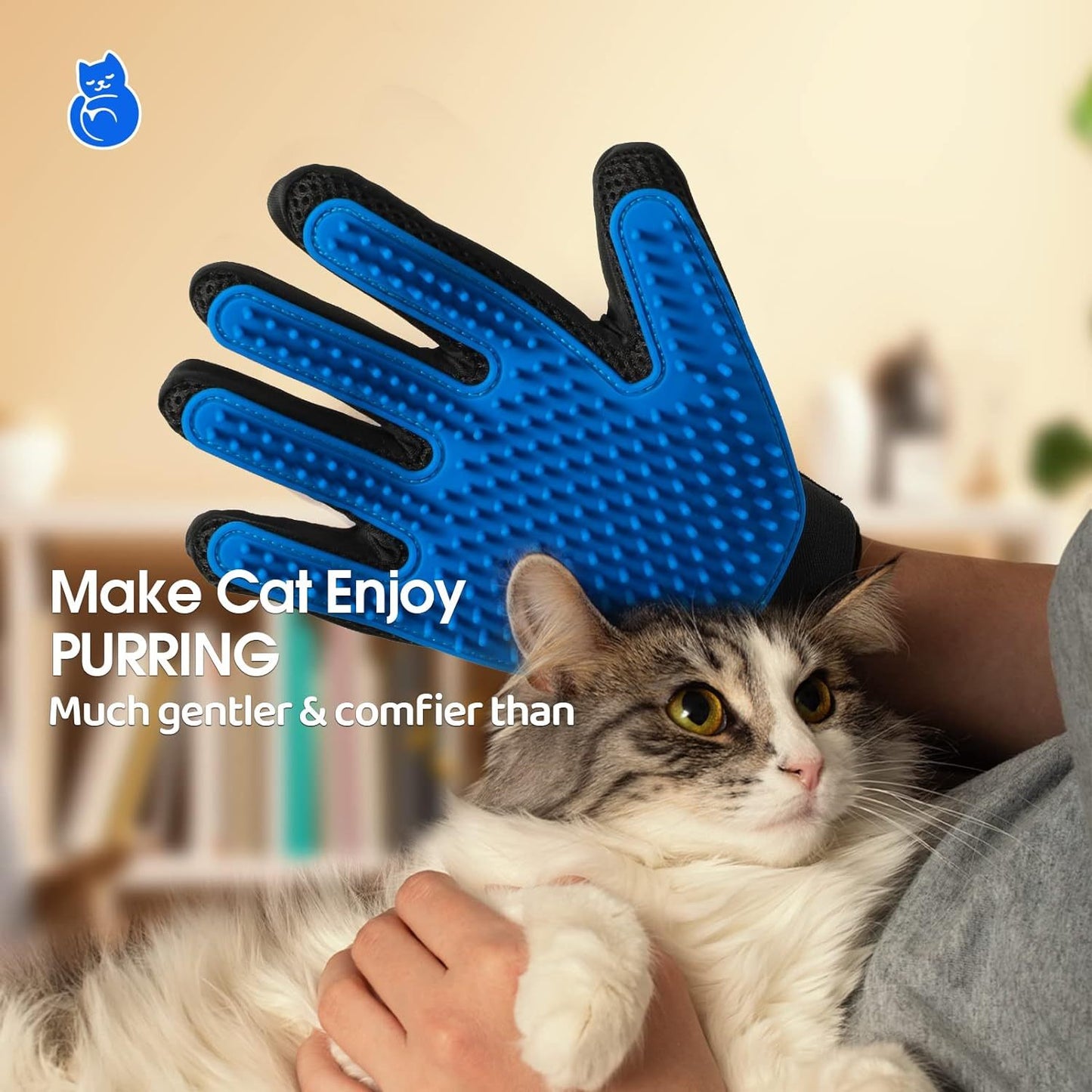 2‑in‑1 Pet Grooming Gloves | Massage, Detangle & De‑Shedding Mitts 🧤🐾