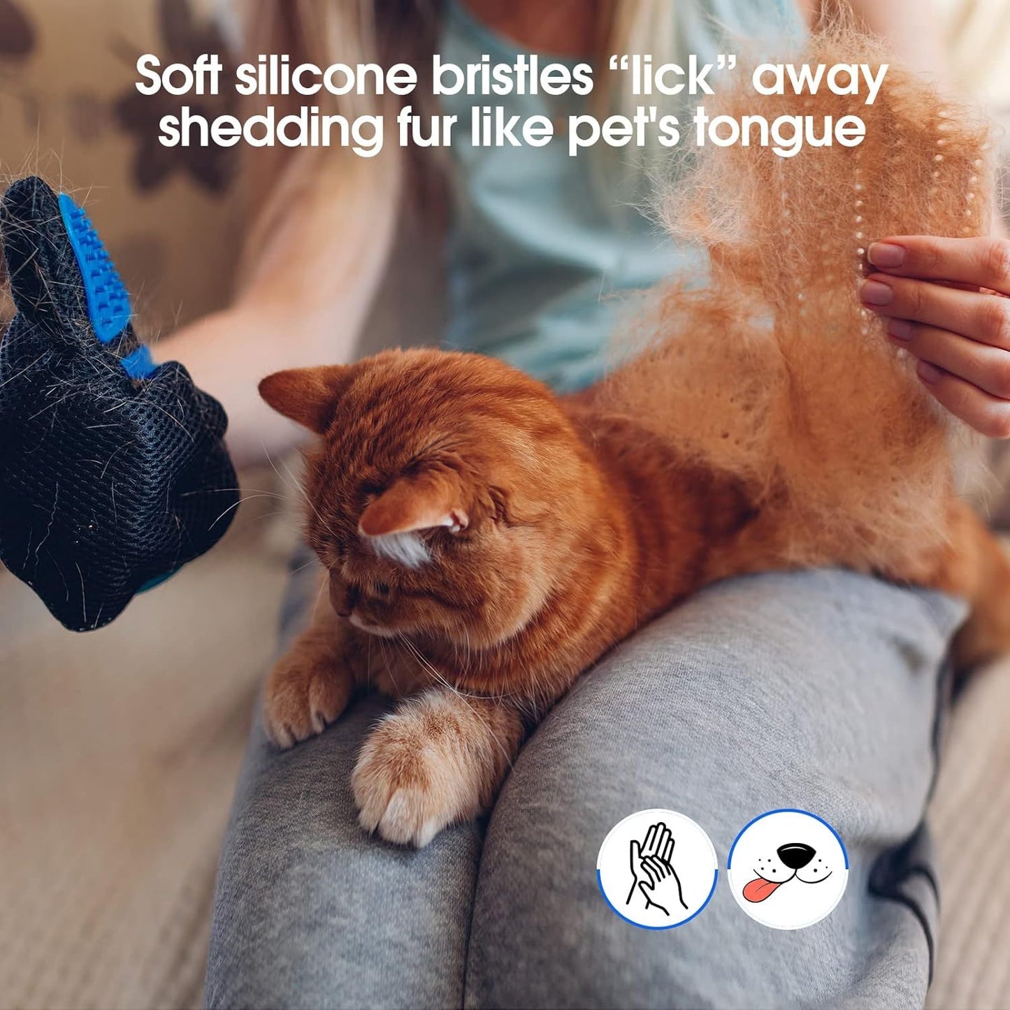 2‑in‑1 Pet Grooming Gloves | Massage, Detangle & De‑Shedding Mitts 🧤🐾