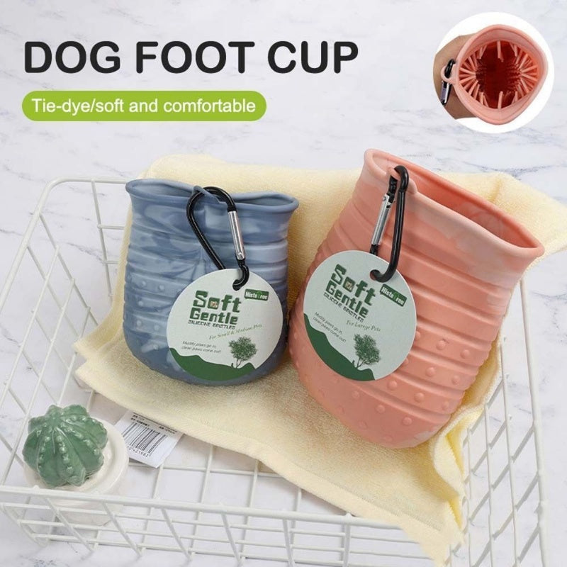 2-in-1 Dog Paw Cleaner Cup | Silicone Bristle Washer