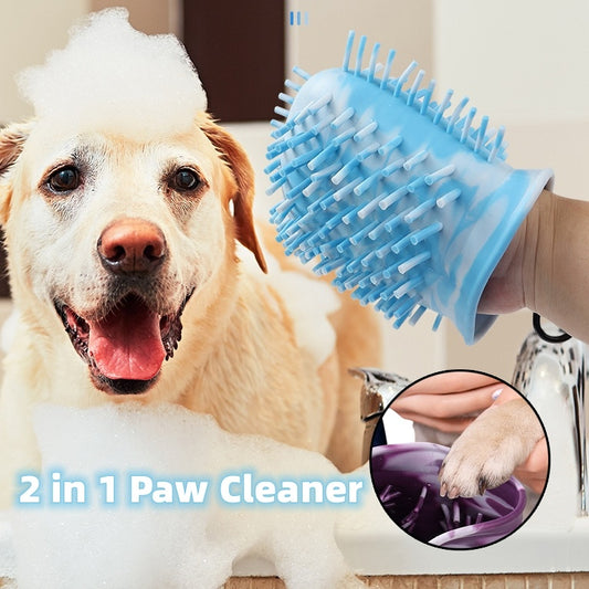 2-in-1 Dog Paw Cleaner Cup | Silicone Bristle Washer